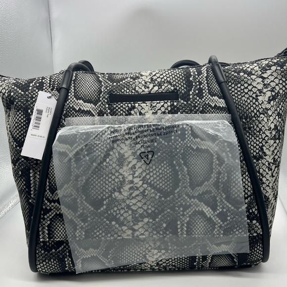 THACKER TERY TOTE BLACK & WHITE PYTHON NEW WITH TAG MSRP$199 - Picture 3 of 8